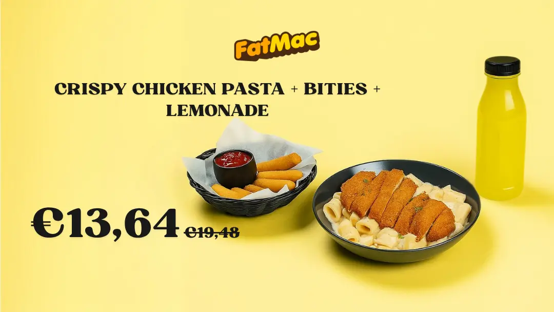 Crispy Chicken Pasta + Bities + Lemonade